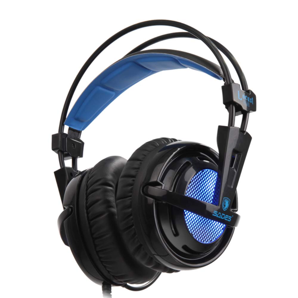 Sades SA-904 Locust Plus PC Gaming Headset Virtual 7.1 Surround Sound and RGB Light On Earcups Sades SA-904 Locust Plus PC Gaming Headset Virtual 7.1 Surround Sound and RGB Light On Earcups